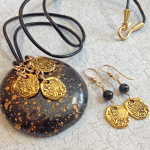 Black & Gold Kazuri Necklace